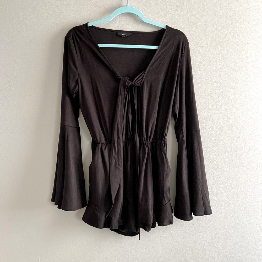 Suede black romper size small